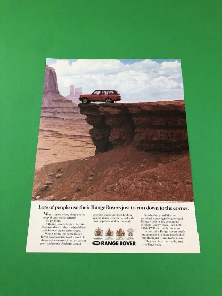 1988 1989 1990 1992 1994 1995 RANGE ROVER ORIGINAL PRINT AD ADVERTISEMENT B36 - Image 1 of 1