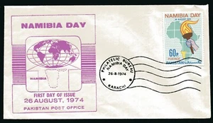 PAKISTAN 1974, "NAMIBIA DAY" Scott 369 on CACHETED F.D.C. - Picture 1 of 1