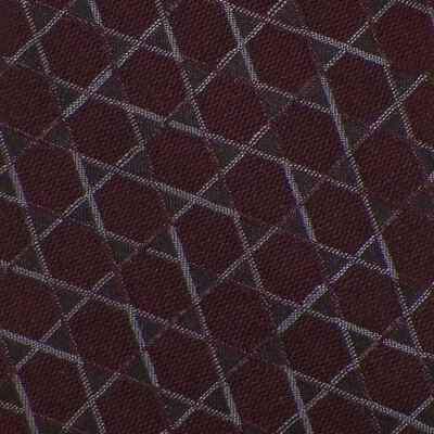 EMPORIO ARMANI Mens Maroon Gray GEOMETRIC Woven Silk Tie Italy NWT - Image 1 of 3