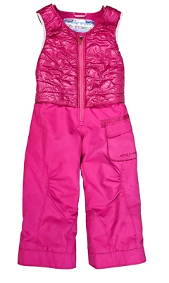 OBERMEYER Girls Pink I-Grow Extended Wear System Ski Snow Chacha Bib Pants 4 - Image 1 of 4