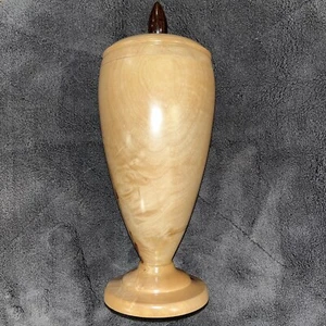 Vase / Urne aus gedrechseltem Ahornholz signiert 11 Zoll Handarbeit - Bild 1 von 8