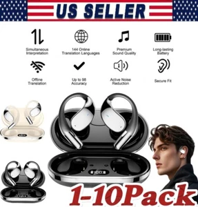 3In-1 Smart Voice Translation Earbuds 150+ Languages Real Time Translator US LOT - Picture 1 of 18