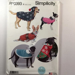 Simplicity 10393 Dog Puppy Pet Coat Jacket Warmer Clothes New Uncut Pattern - Picture 1 of 12
