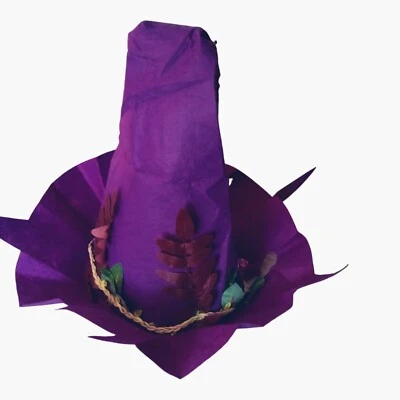 Woodland Witch Festival Floral Felt Hat Purple Costume - Image 1 of 4