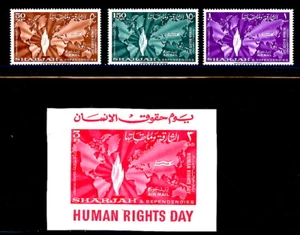 SHARJAH (EAU), MI 70-73, SCOTT C13-15, C15a 1964 DERECHOS HUMANOS, MNH (EAU271K) - Imagen 1 de 1
