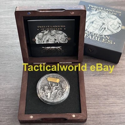 2021 Niue Twelve Labours of Hercules Augean Stables 2 oz Silver Coin Greece Myph - Image 1 of 4