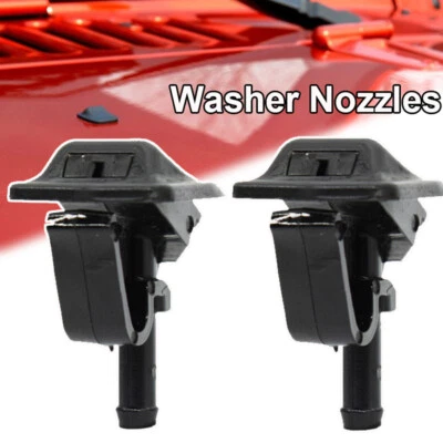 Pair Jets For Jeep Wrangler 02-12 Windshield Washer Squirter Nozzle Jet Clean Foto 1 de 4