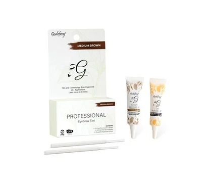 2 x Godefroy Professional Eyebrow Tint Kit Color - Medium Brown 20 Application - Image 1 of 4