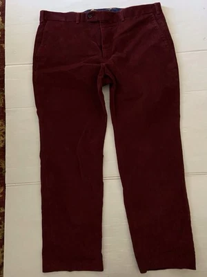 MENS LAUREN RALPH LAUREN BURGUNDY CORDUROY PANTS FLAT FRONT SIZE 38x29 PREOWNED - Image 1 of 4