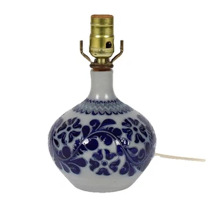 Betschdorf French Pottery Cobalt Blue Salt Glaze Gres d'Alsace Floral Vase Lamp - Picture 1 of 13