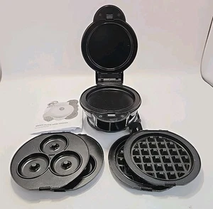 3 Multi-Teller Mini Waffeleisen Elektrisch Antihaft 4" Eisen Pfannkuchen-Waffel-Donuts - Bild 1 von 8