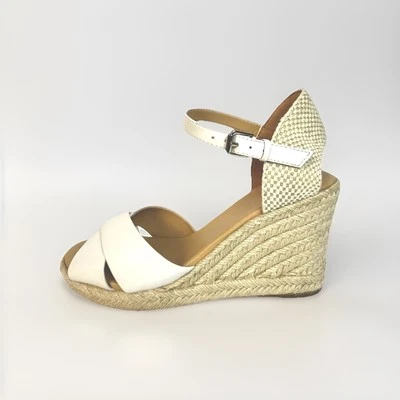 Nine West Joydyn White Espadrille Wedge Heel Ankle Strap Sandal Women’s 6M - Image 1 of 4