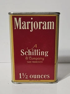 Vintage 1933 Schilling Marjoram Tin - 1 1/2oz - Picture 1 of 7