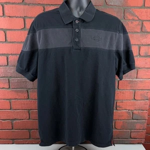 Harley Davidson Mens Large Black Polo Shirt Embroidered Logo Short Sleeve - Picture 1 of 7