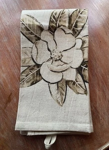 Quality Cotton & Linen Blend Towel, Dish, Tea, Bar Towel Magnolia Flower 28x17” - Picture 1 of 4