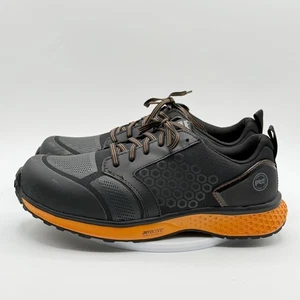 TIMBERLAND PRO Reaxion Safety Comp Toe Work Shoes Size 9.5-Wide Black/Orange EUC - Picture 1 of 14