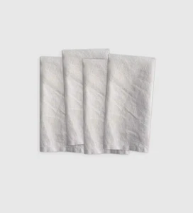 Set Of 4 Quince European Flax Linen Napkins Light Grey Soft Durable - Picture 1 of 8
