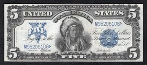 FR. 279 1899 $5 FIVE DOLLARS “CHIEF” SILVER CERTIFICATE CURRENCY NOTE VERY FINE+ - Picture 1 of 2