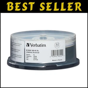 50GB M-DISC BD-R DL 25-Pack Spindle – Ultimate Blu-Ray Archival Solution - Picture 1 of 6