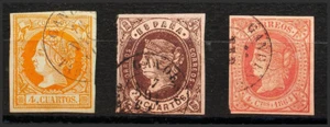 Cataluña. Filatelia.º Gebraucht 52, 58, 64. (1860ca) . Kit Von Three Briefmarken - Bild 1 von 1