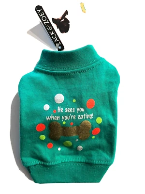 Zack & Zoey собаки XX-маленький рождественский праздник гончая футболка зеленый новый с ярлыками - Изображение 1 из 4