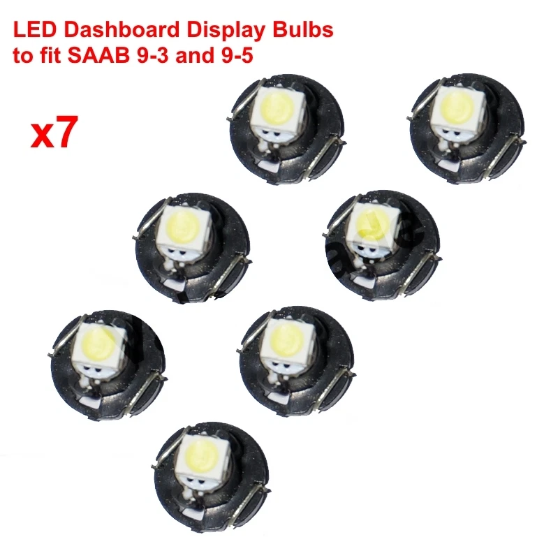 White LED Replacement Bulbs to fit SAAB 9-3 93, 9-5 95, SID + ACC Climate Dash - Image 1 of 1