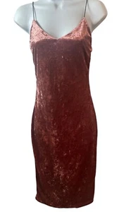 Vintage Y2K 90s Velveteen Bodycon Slip Dress Sz S Spaghetti Straps Prom Party - Picture 1 of 4