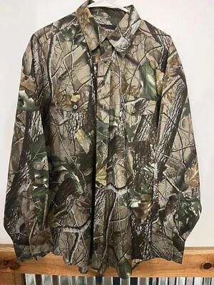 Men's L 42-44 Outfitters Ridge Real Tree Camo Button Up Long Sleeve Shirt - Image 1 of 4