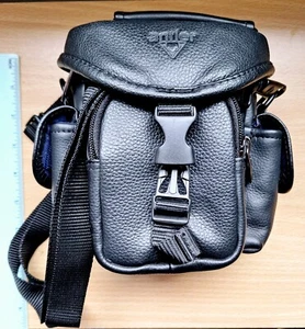 ANTLER Padded compact camera bag Black leather With Strap - Picture 1 of 4