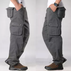 Mens Military Army Combat Trousers Work Cargo Pants Walking Multi Pocket Casual - Picture 1 of 16