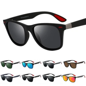 Herren Retro polarisierte quadratische Sonnenbrille Outdoor Schirme Fahrbrille Brille - Bild 1 von 20
