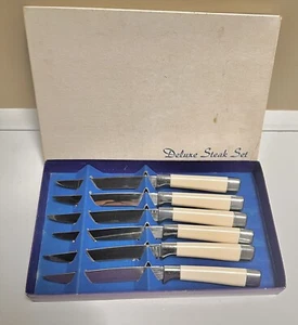 Solingen Germany Steakmesser 6er Set Vintage ~ Originalkarton ~ W. Hembeck Söhne - Bild 1 von 6
