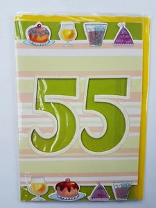 Nuovo Carte Compleanno 55 Ans + Busta 10 Schede Acquistato - Picture 1 of 2