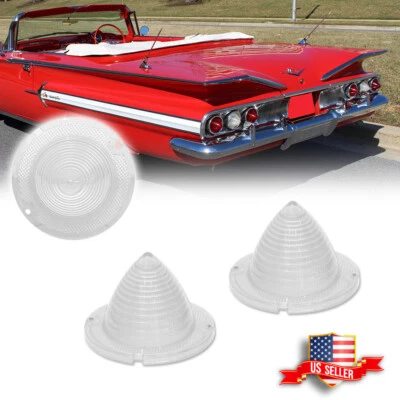 2X Luz Trasera Trasera Transparente Respaldo Lente 1960-1961 Impala Bel Air Biscayne El Camino Foto 1 de 4