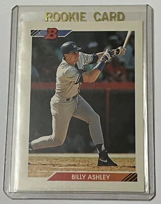 1992 Bowman #168 Billy Ashley Los Angeles Dodgers RC Rookie Card Baseball Card - Image 1 of 3