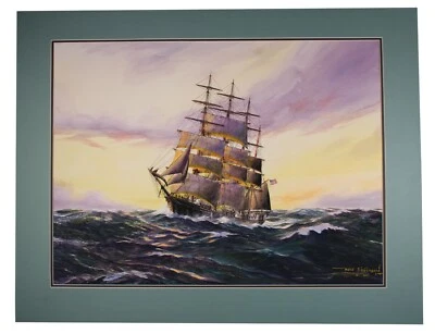 PINTURA NÁUTICA MARÍTIMA OCÉANO REY BARCA BARCO HANS SKALAGARD LISTADO Foto 1 de 4