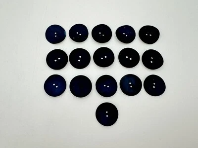 16 Knöpfe, ca. 3 cm, Dunkelblau/ Schwarz , Perlmutt - Bild 1 von 2