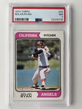1974 Topps Nolan Ryan #20 PSA 7 Near Mint California Angels