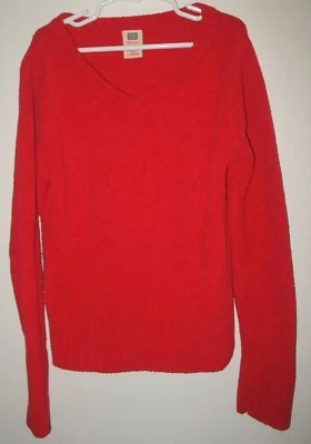 NIÑA L 10/12 - GLORIA DESCOLORIDA - ROJO - JERSEY CUELLO EN V PUNTO SUAVE Foto 1 de 3