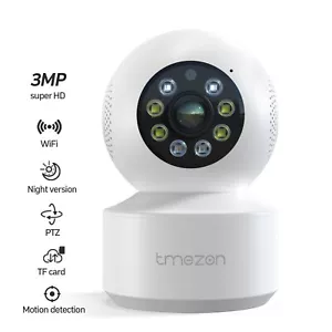 TMEZON 3MP Smart Security Camera 2K Baby Pet Dog Cat IP Monitor WIFI Home IR CUT - Picture 1 of 12