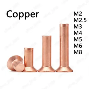 Remaches de cabeza contrahundida de cobre puro M2 M2.5 M3 M4 M5 M6 M8 - Imagen 1 de 5