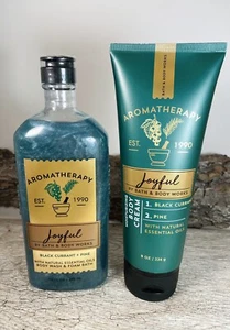 2 Stck. Bath & Body Works Aromatherapie fröhlich schwarze Johannisbeere + Kiefer Creme & Körperwäsche - Bild 1 von 1