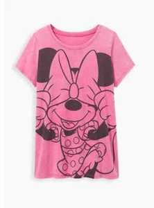 Torrid Tunic Tee Crew Neck Mineral Wash Minnie Mouse Pink 5 5x 28 #A22702 - Picture 1 of 3