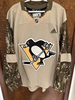 Pittsburgh Penguins Adidas MIC On Ice Military Appreciation Jersey (60) NWOT - Image 1 of 4