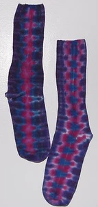 Kid's Tie Dye Bamboo Socks Purple DNA Youth Tye Die Socks Hippie art boho - Picture 1 of 1