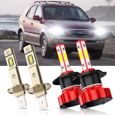 Para Kia Sorento Sport Utility 4 Puertas 3.5L 2003-2006 4x H1+H7 Bombillas LED Faros Foto 1 de 4