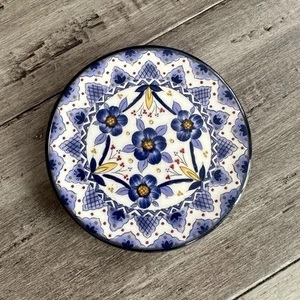 Ceraplat Mini Plato Colgante Decorativo Flores Florales Azules España Hecho a Mano 3.75” - Imagen 1 de 4