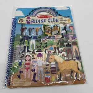 Libro de pegatinas reutilizables Melissa And Doug caballos pony club de equitación actividad - Imagen 1 de 5