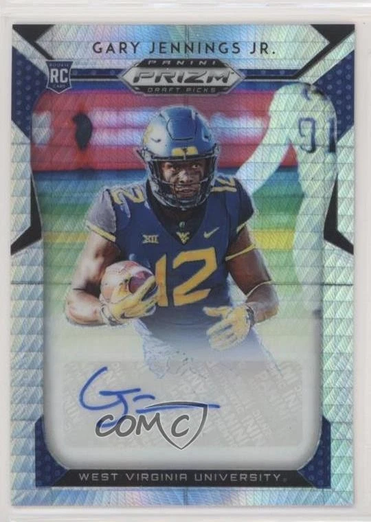 2019 Panini Prizm Draft Picks Hyper /75 Gary Jennings Jr #247 Rookie Auto RC - Image 1 of 2