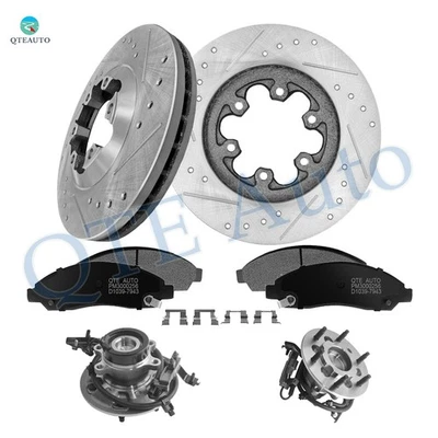 8 Front 280 Drilled Brake Rotors-Ceramic Brake Pad-Hub For 2007 2008 Isuzu I-370 - Image 1 of 4